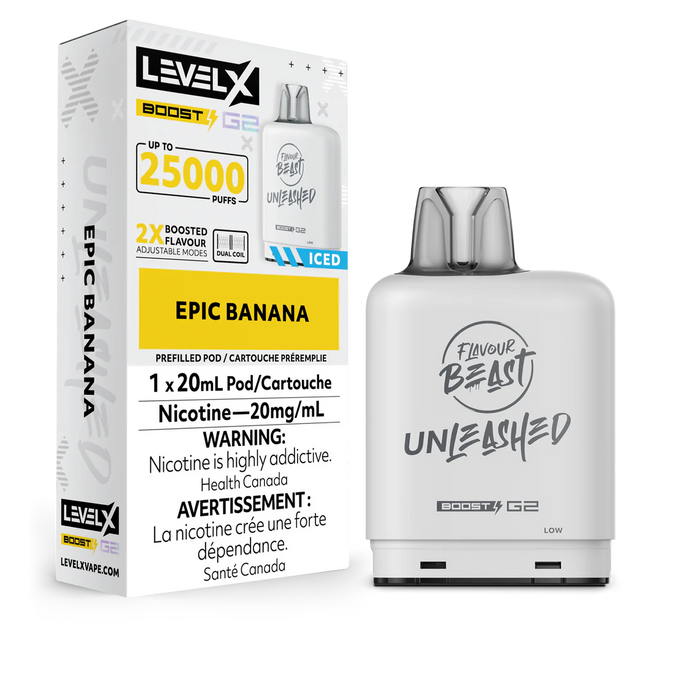LEVEL X UNLEASHED BOOST G2 EPIC BANANA ICED 25K 20MG