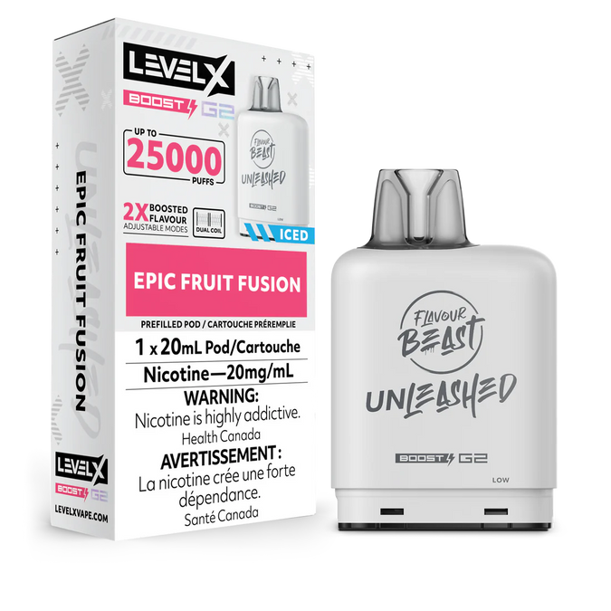 LEVEL X UNLEASHED BOOST G2 EPIC FRUIT FUSION ICED 25K 20MG