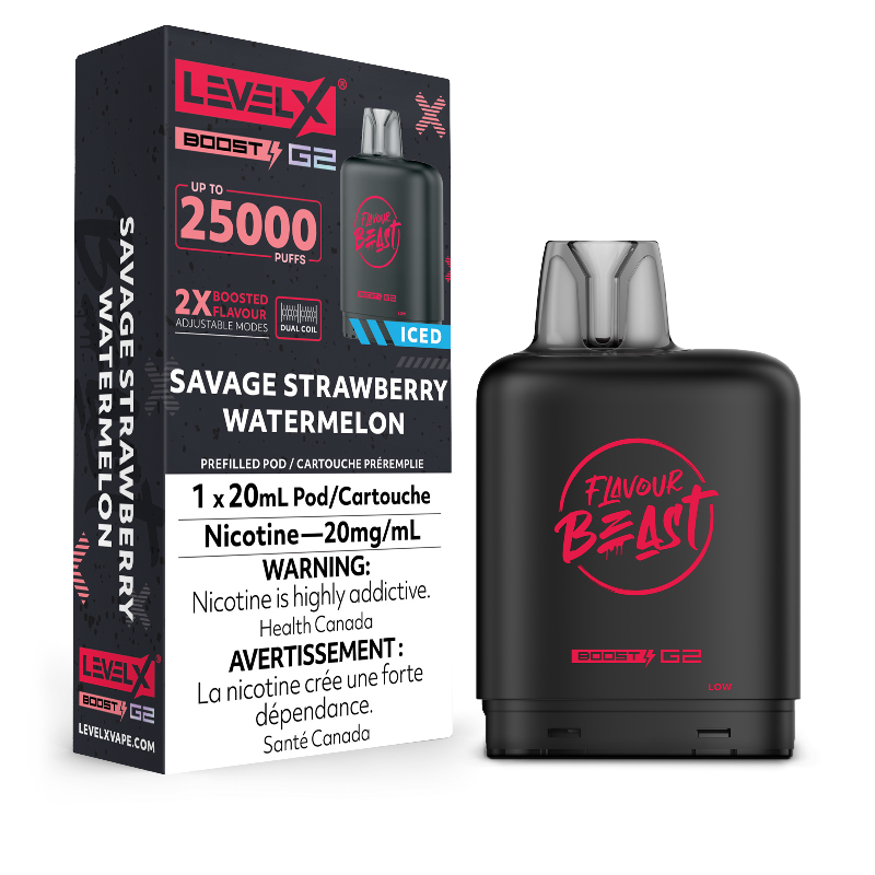 LEVEL X BOOST G2 25K SAVAGE STRAWBERRY WATERMELON ICED 20MG