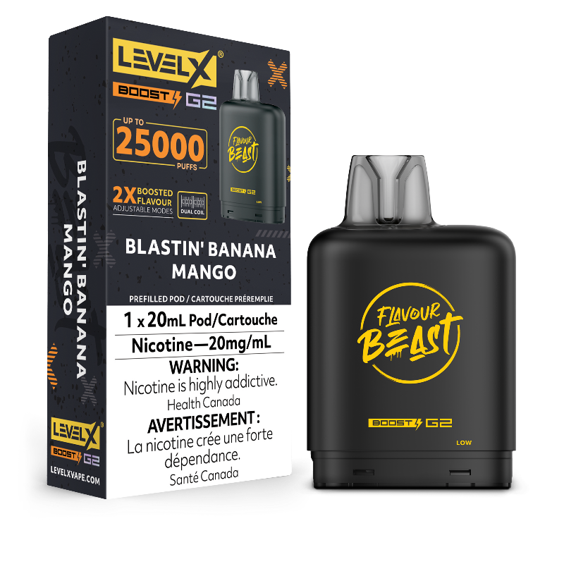 LEVEL X BOOST G2 25K BLASTIN’ BANANA MANGO 20MG