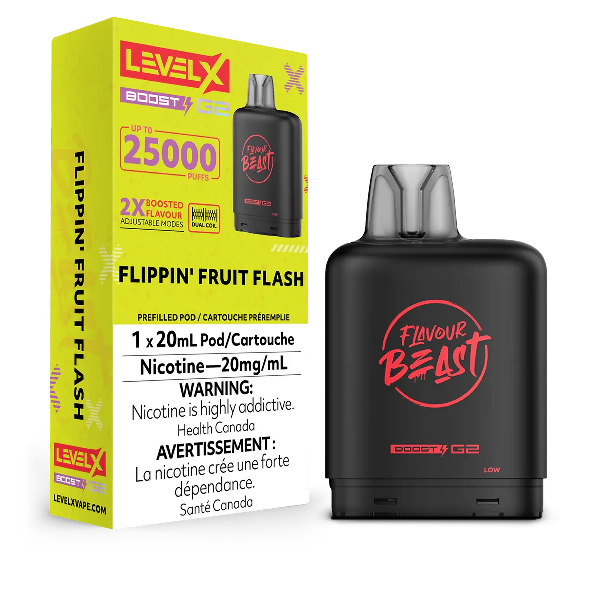 LEVEL X BOOST G2 FLIPPIN’ FRUIT FLASH 25K 20MG