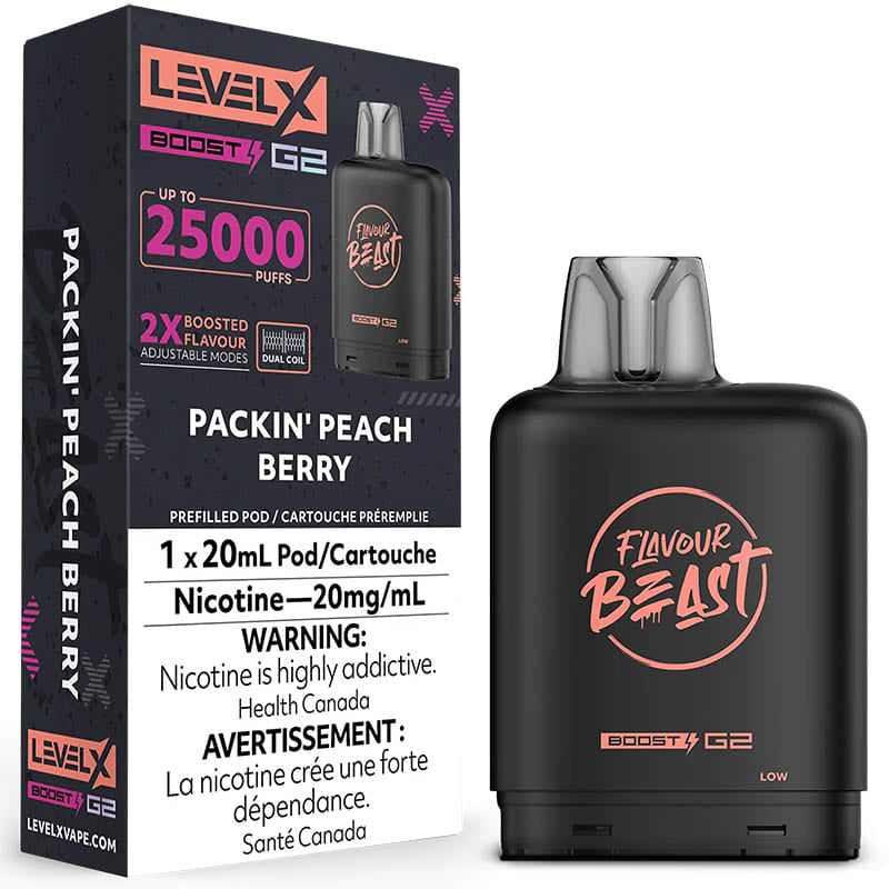 LEVEL X BOOST G2 PACKIN’ PEACH BERRY 25K 20MG