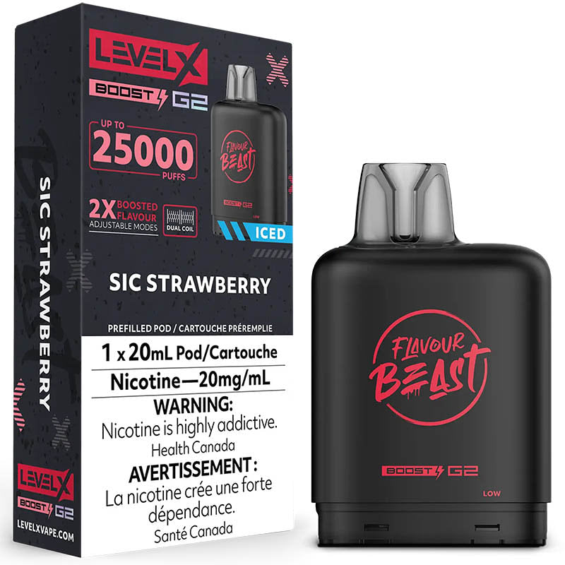 LEVEL X BOOST G2 SIC STRAWBERRY ICED 25K 20MG