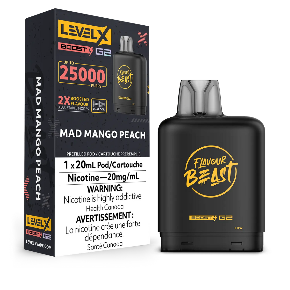 LEVEL X BOOST G2 MAD MANGO PEACH 25K 20MG