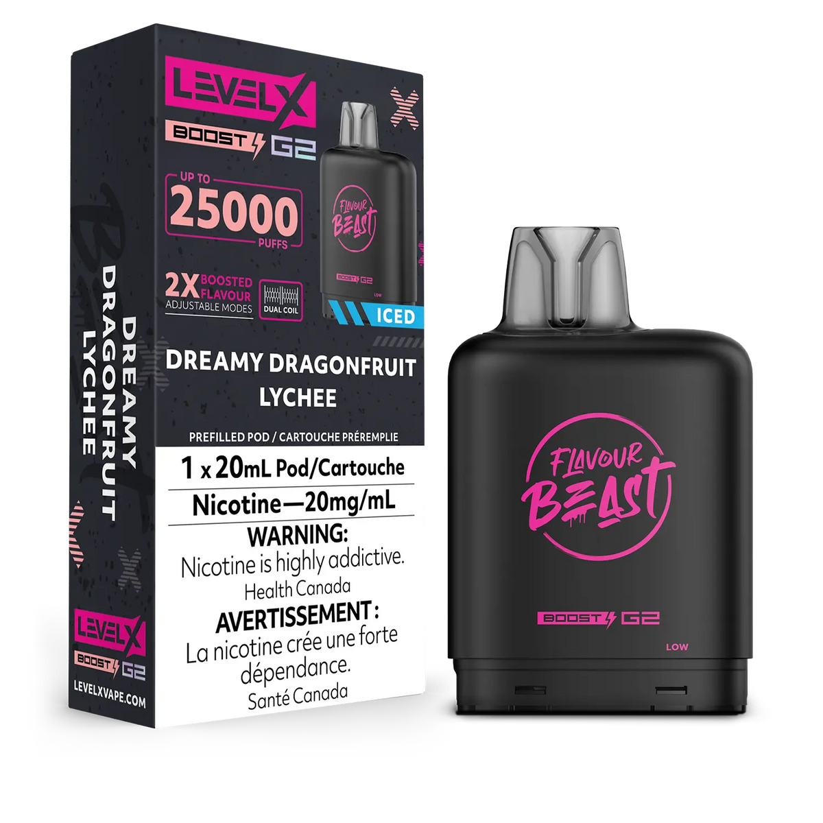 LEVEL X BOOST G2 DREAMY DRAGONFRUIT LYCHEE ICED 25K 20MG
