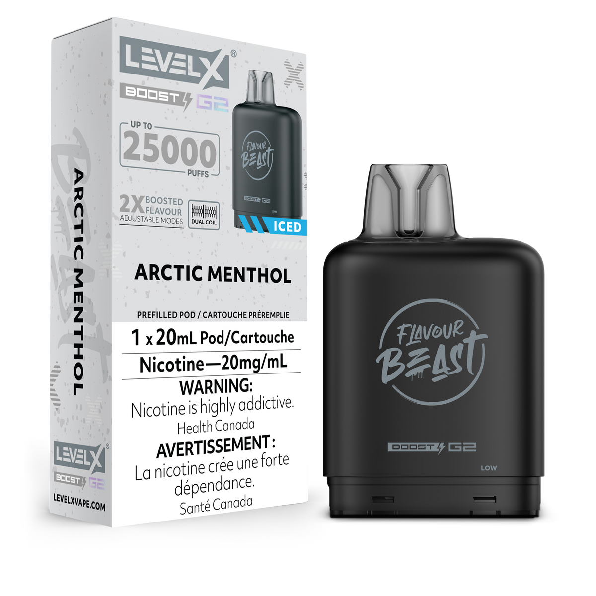 LEVEL X BOOST G2 25K ARCTIC MENTHOL ICED 20MG