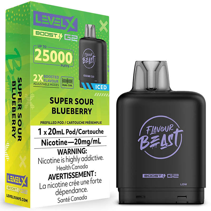 LEVEL X BOOST G2 SUPER SOUR BLUEBERRY 25K 20MG