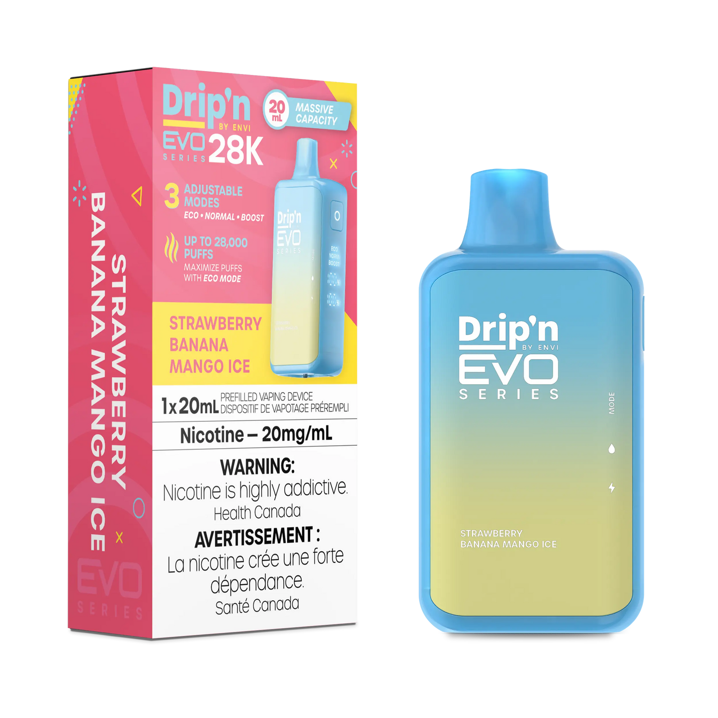 DRIP'N EVO 28K STRAWBERRY BANANA MANGO ICE 20MG