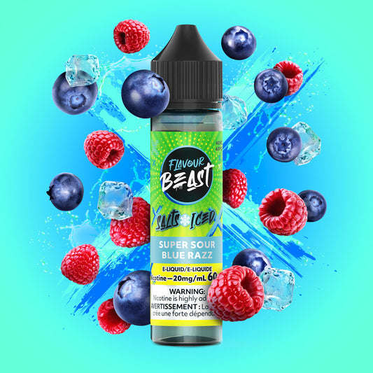 FLAVOUR BEAST 60ML SUPER SOUR BLUE RAZZ ICE 20MG