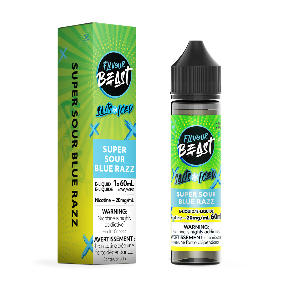 FLAVOUR BEAST 60ML SUPER SOUR BLUE RAZZ ICE 20MG