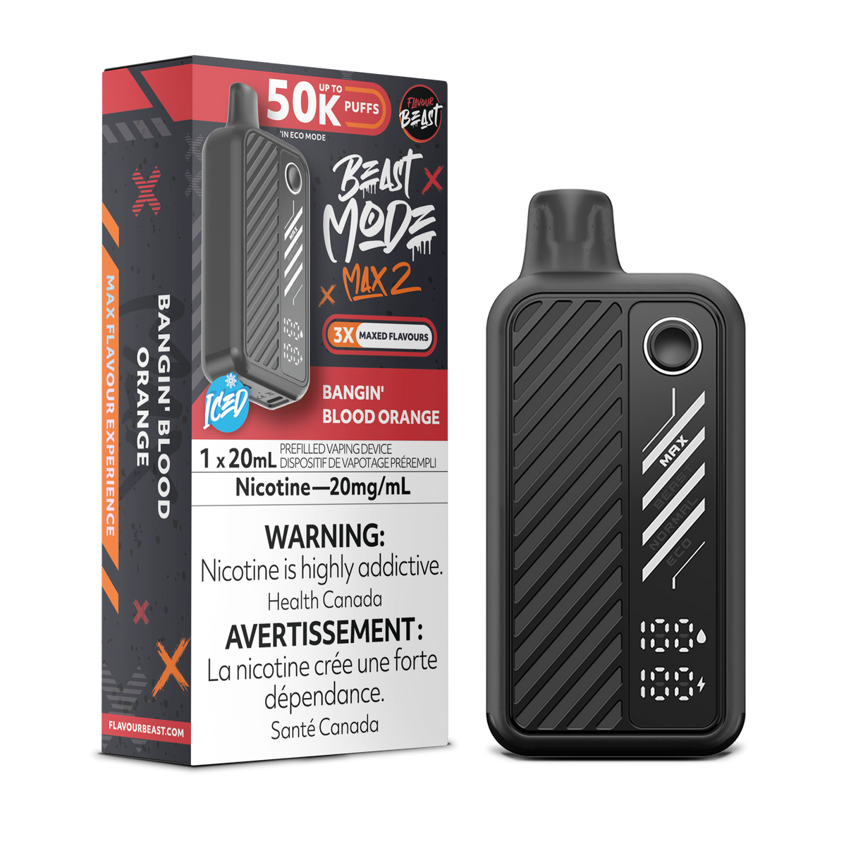 50K BEAST MODE MAX 2 BANGIN’ BLOOD ORANGE ICED 20MG