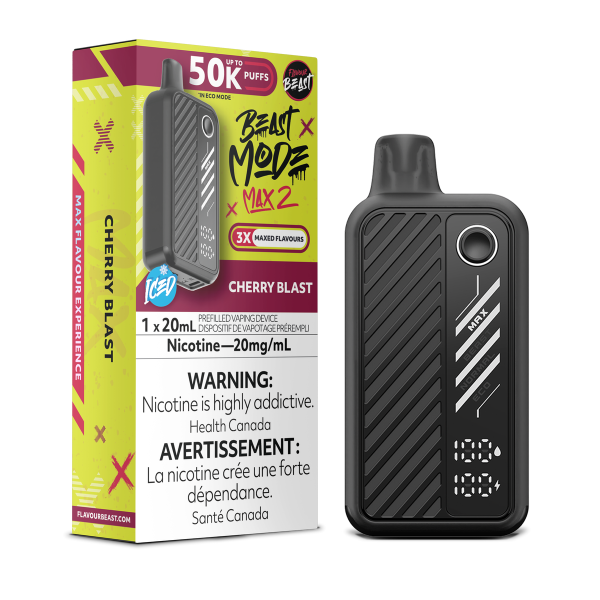 50K BEAST MODE MAX 2 CHERRY BLAST ICED 20MG