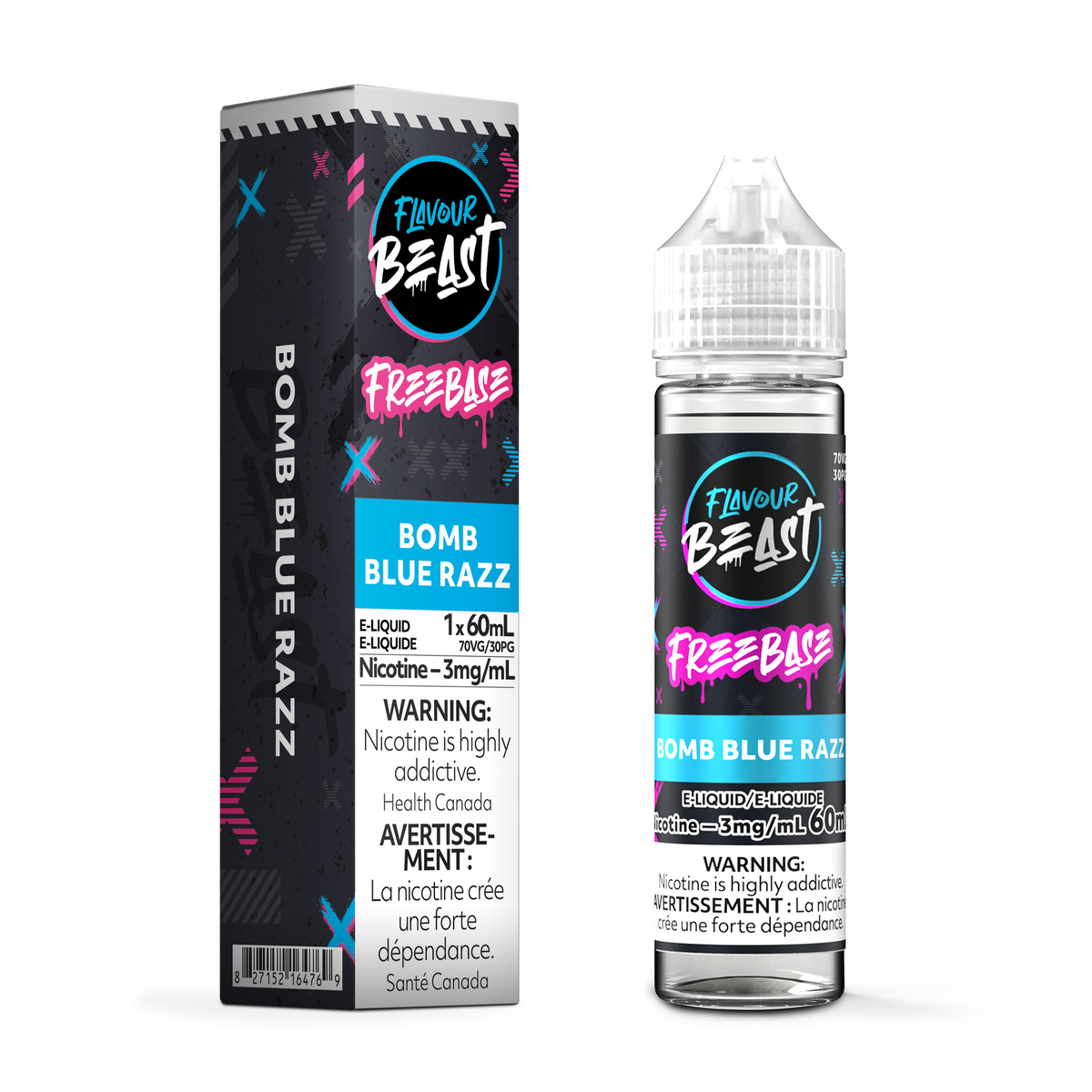 FLAVOUR BEAST 3MG BOMB BLUE RAZZ 60ML