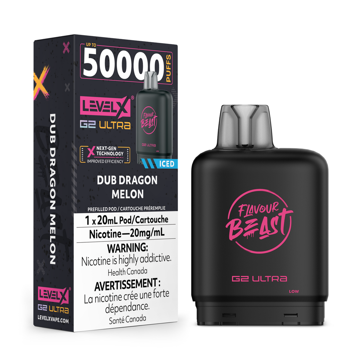LEVEL X G2 ULTRA 50K 20MG DUB DRAGON MELON ICED
