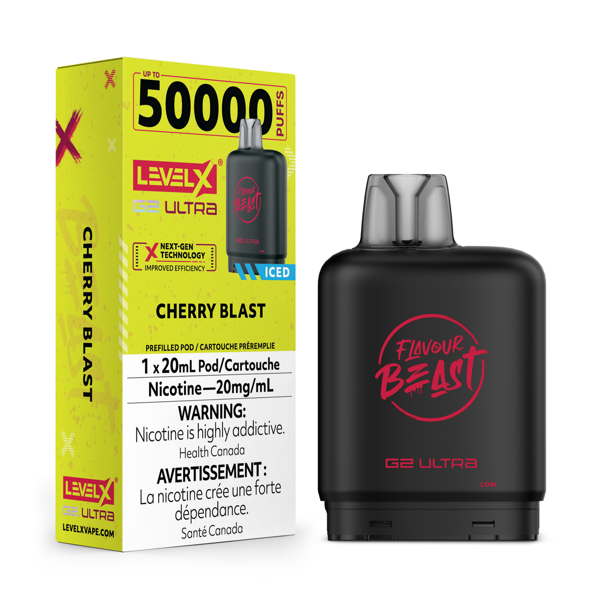 LEVEL X G2 ULTRA 50K 20MG CHERRY BLAST ICED