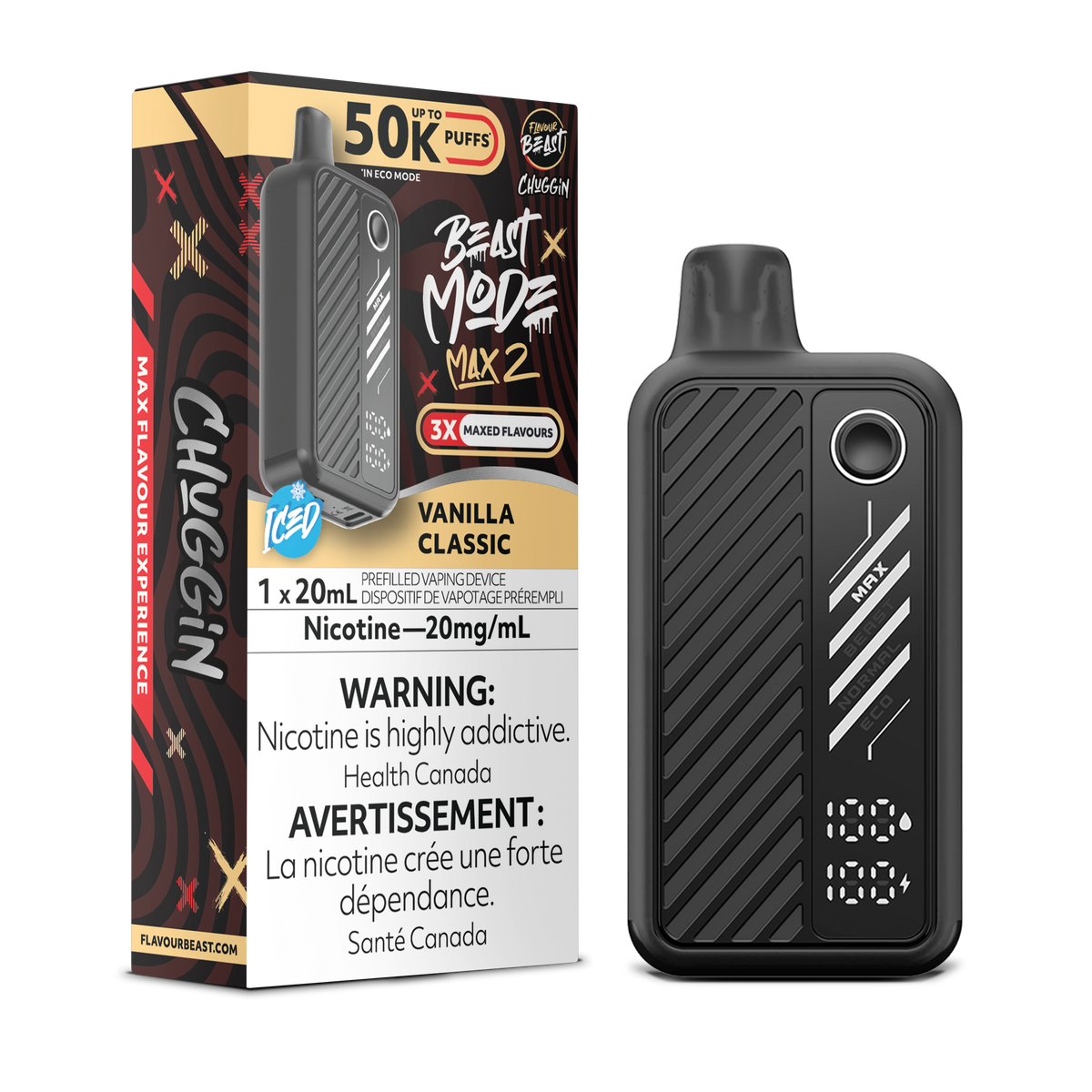 50K BEAST MODE MAX 2 CHUGGIN’ SERIES VANILLA CLASSIC ICE 20MG