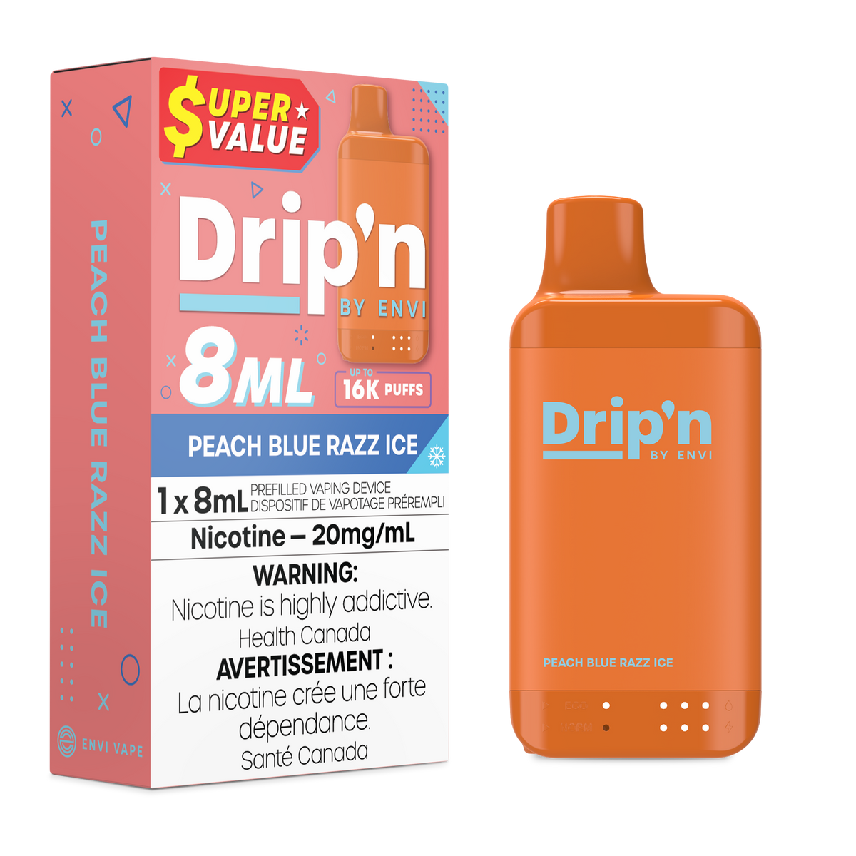 DRIP'N 16K PEACH BLUE RAZZ ICE 20MG