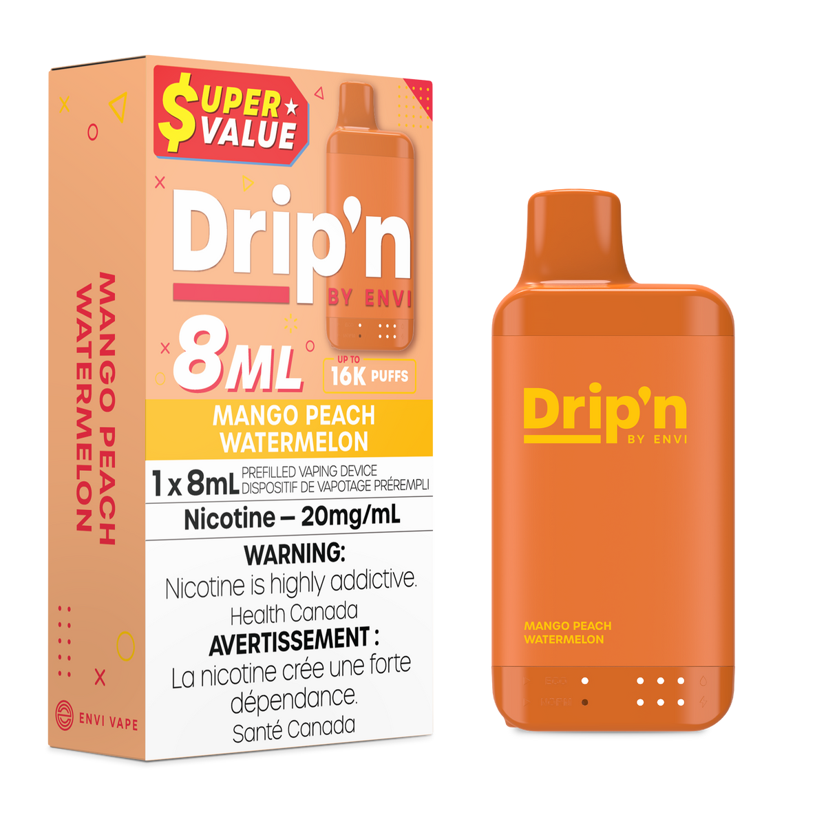 DRIP'N 16K MANGO PEACH WATERMELON 20MG
