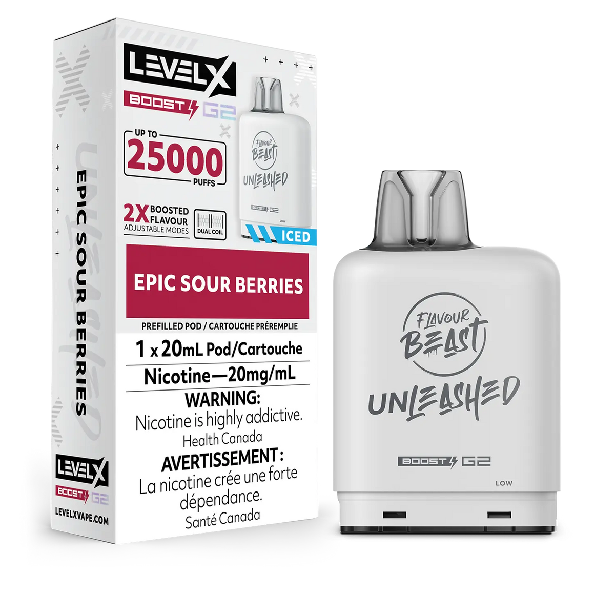 LEVEL X BOOST G2 UNLEASHED EPIC SOUR BERRIES ICE 25K 20MG