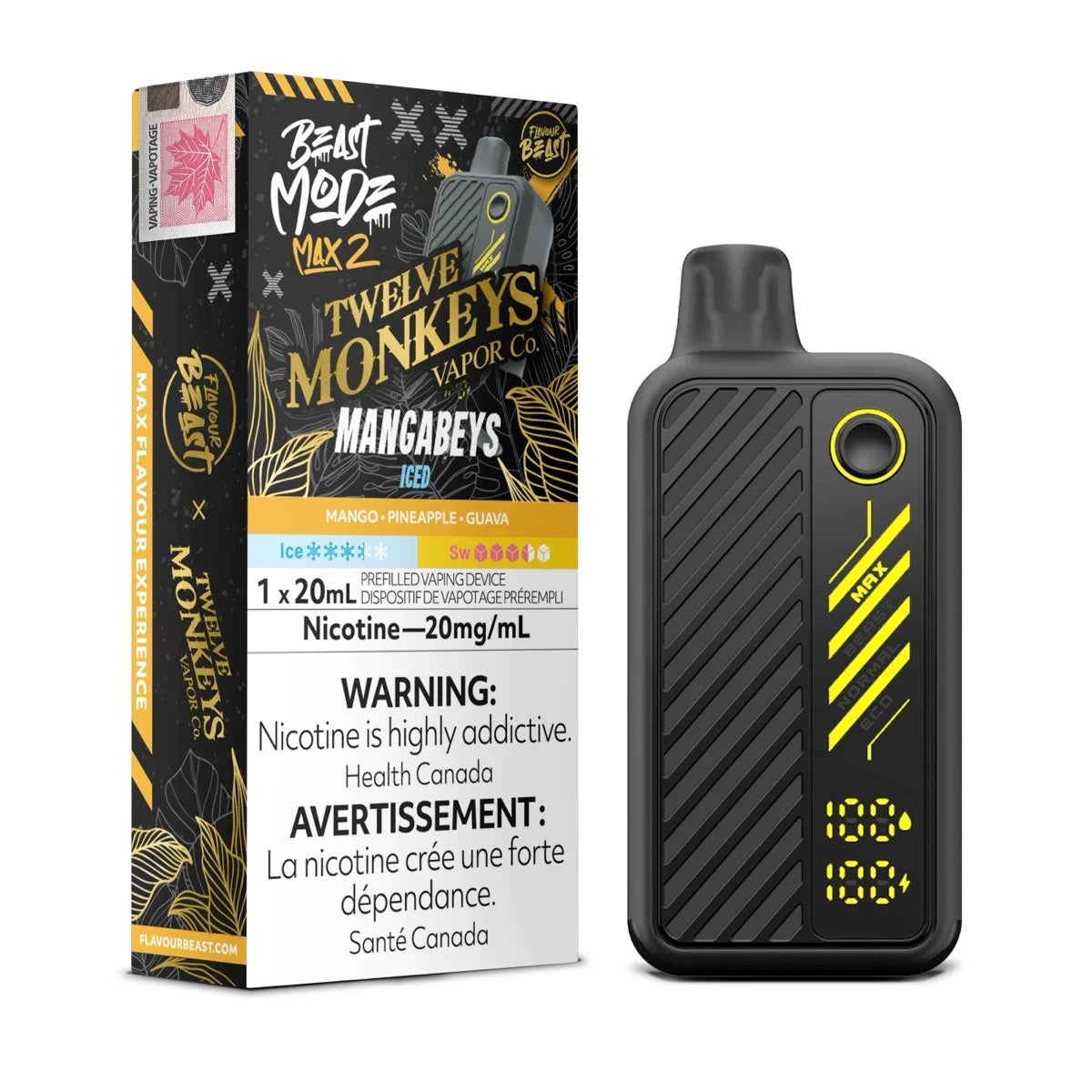 MANGABEYS ICED - TWELVE MONKEYS X FLAVOUR BEAST MODE MAX 2 50K 20MG