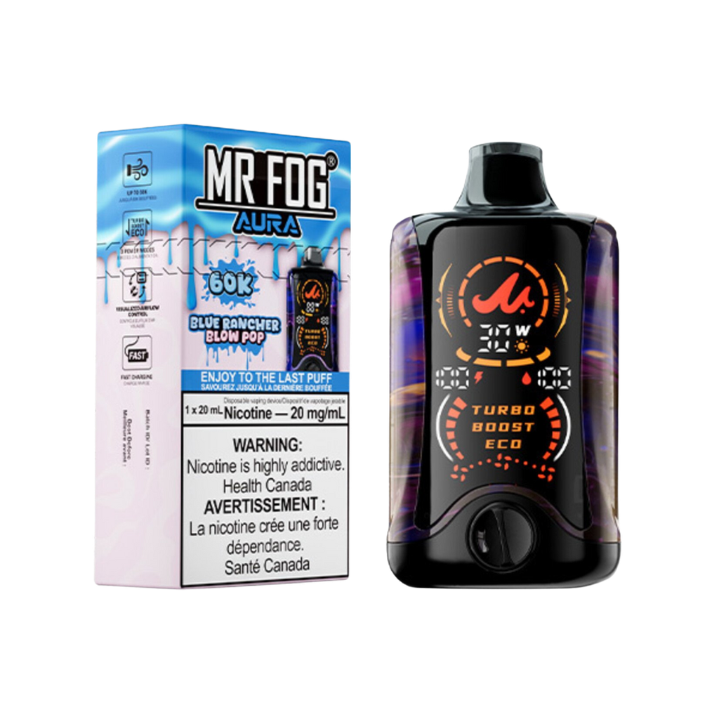 MR FOG AURA 60K BLUE RANCHER BLOW POP 20MG