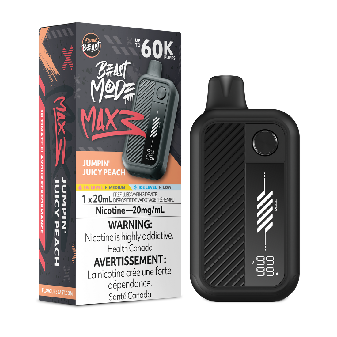 BEAST MODE MAX 3 60K JUMPIN’ JUICY PEACH 20MG