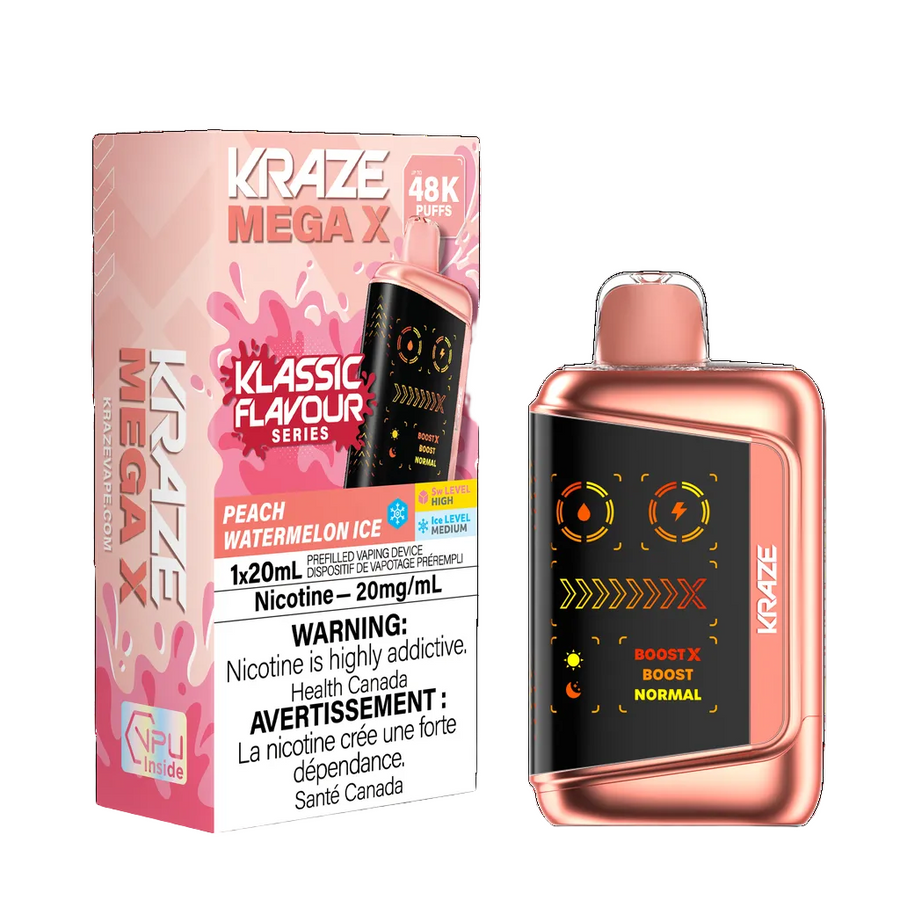 KRAZE MEGA X 48K PEACH WATERMELON ICE 20MG