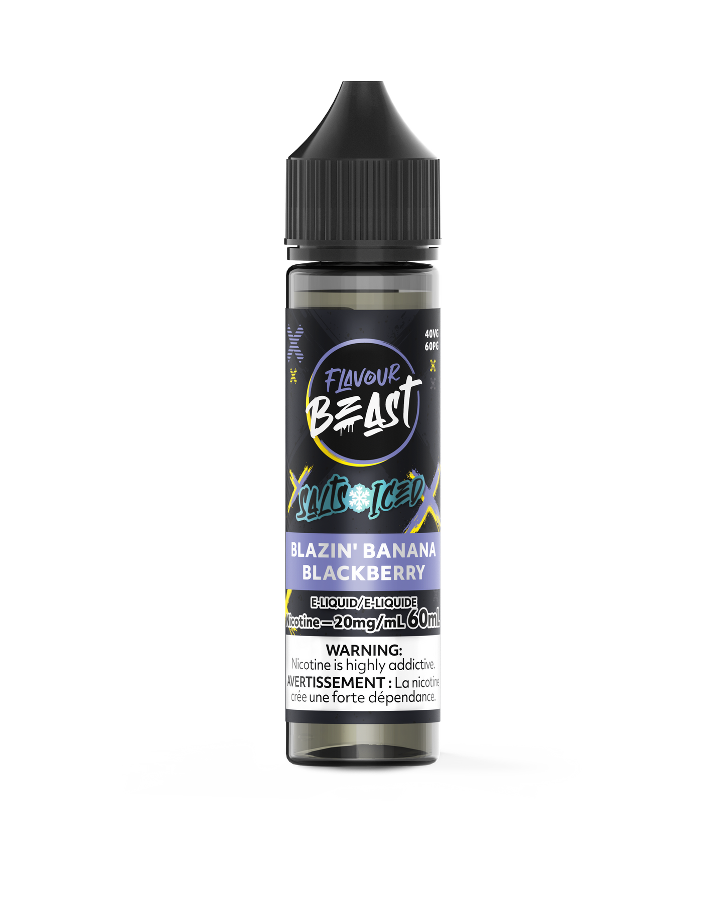 FLAVOUR BEAST 60ML BLAZIN' BANANA BLACKBERRY ICED 20MG