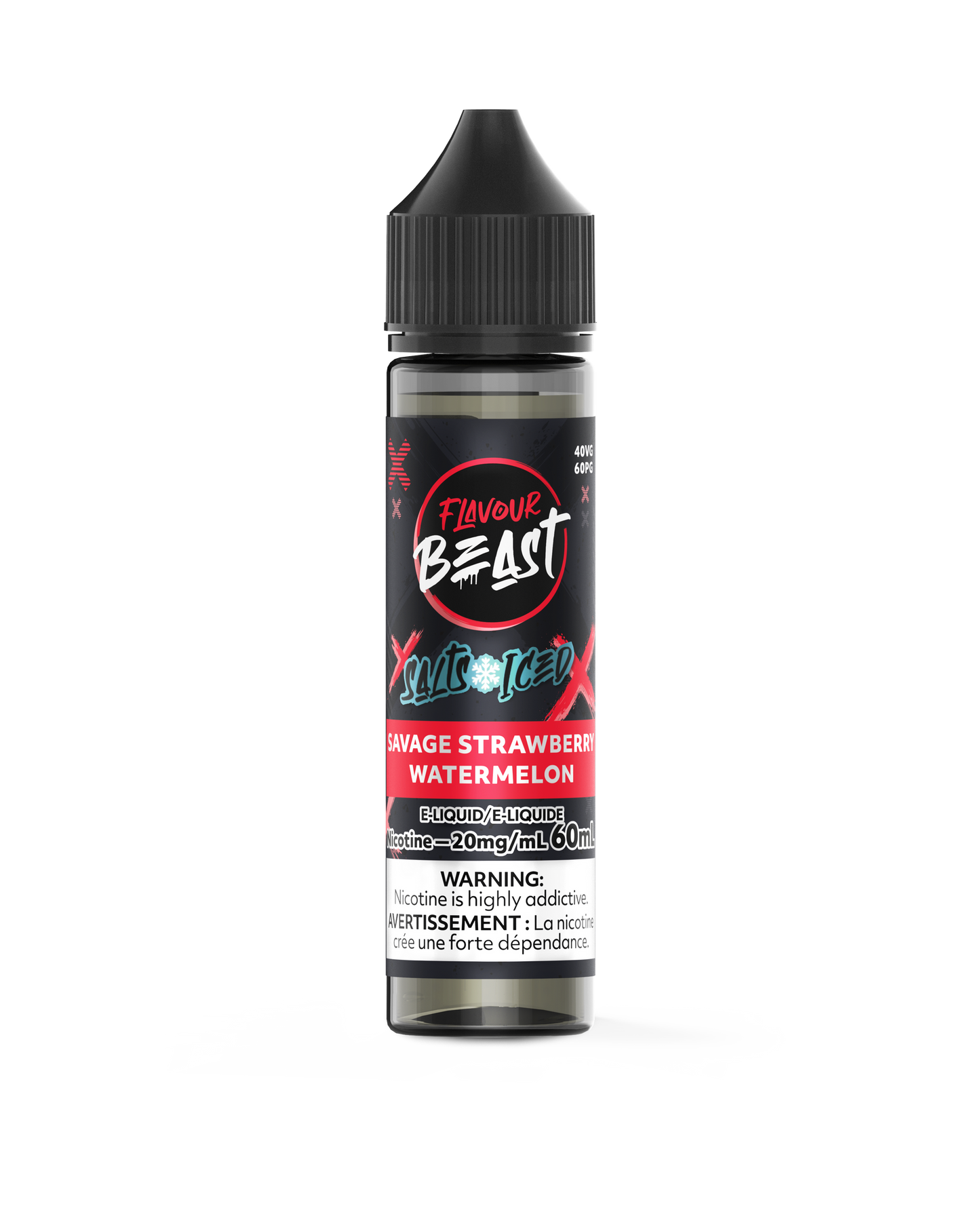 FLAVOUR BEAST 60ML SAVAGE STRAWBERRY WATERMELON ICED 20MG