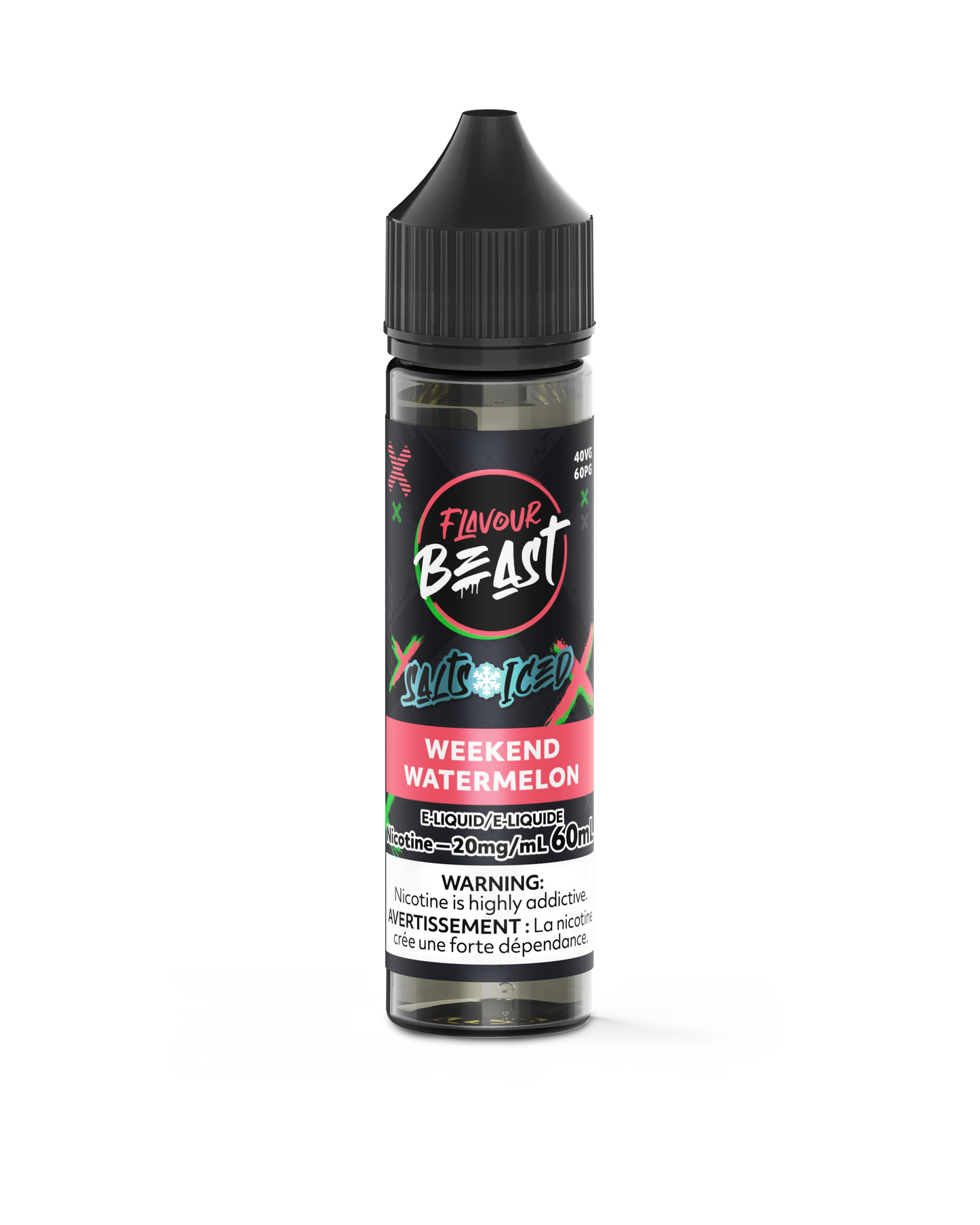 FLAVOUR BEAST 60ML WEEKEND WATERMELON ICED 20MG