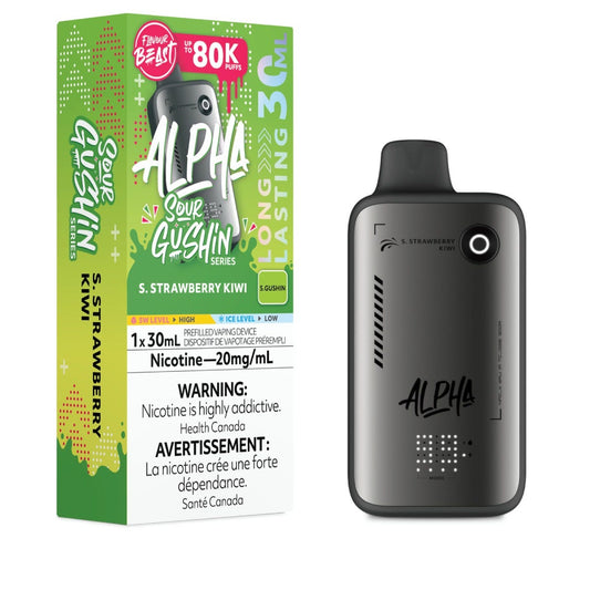 FLAVOUR BEAST ALPHA 80K SOUR GUSHIN’ S.STRAWBERRY KIWI 20MG