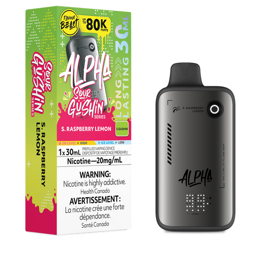 FLAVOUR BEAST ALPHA 80K SOUR GUSHIN’ S.RASPBERRY LEMON 20MG
