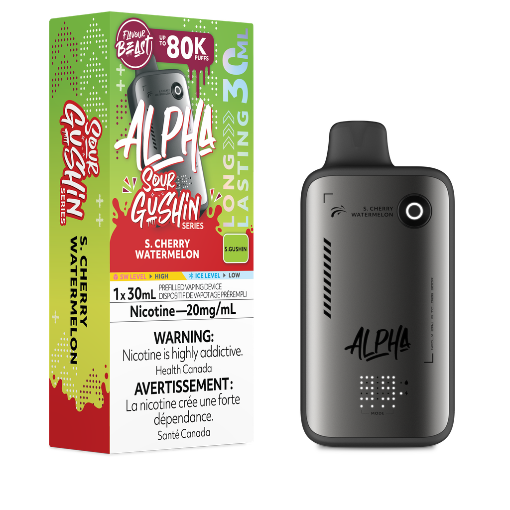 FLAVOUR BEAST ALPHA 80K SOUR GUSHIN’ S.CHERRY WATERMELON 20MG