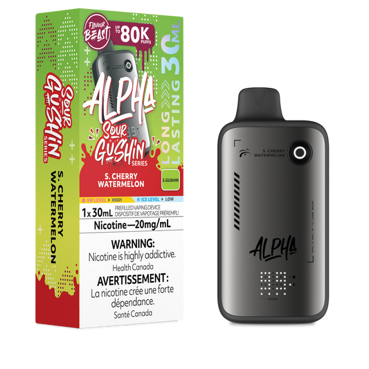 FLAVOUR BEAST ALPHA 80K SOUR GUSHIN’ S.CHERRY WATERMELON 20MG