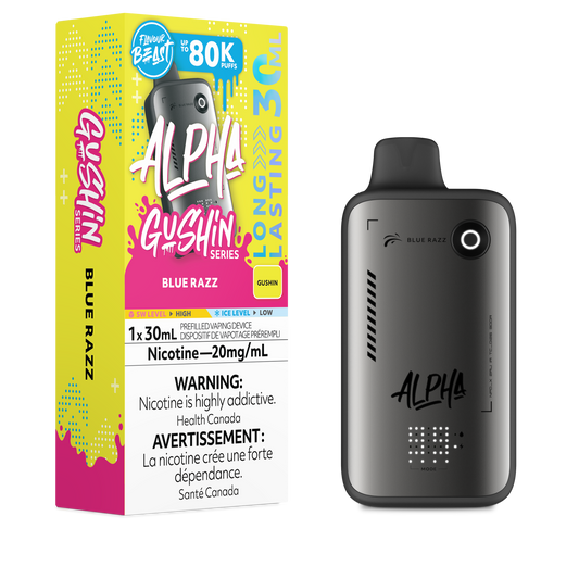 FLAVOUR BEAST ALPHA 80K GUSHIN’ BLUE RAZZ 20MG