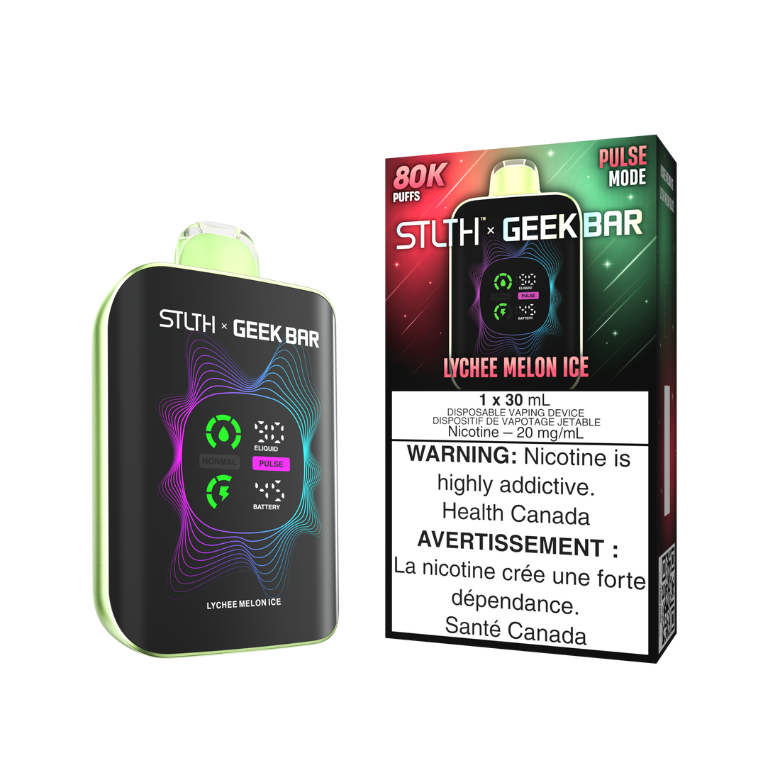 STLTH x GEEKBAR 80K LYCHEE MELON ICE 20MG