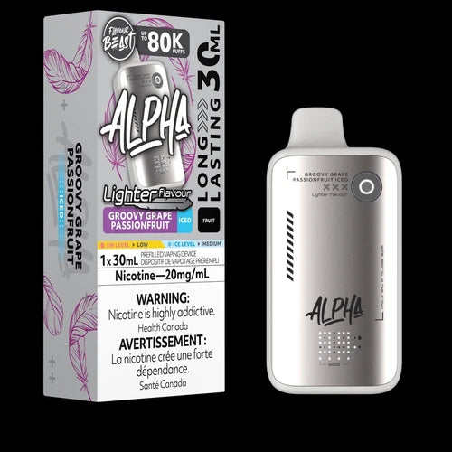 FLAVOUR BEAST ALPHA LIGHTER FLAVOUR 80K GROOVY GRAPE PASSIONFRUIT ICED 20MG