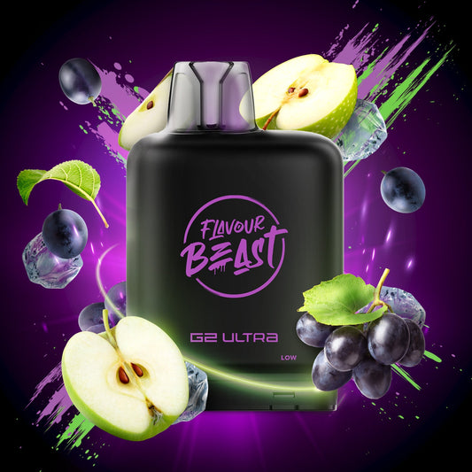 LEVEL X G2 ULTRA 50K GRAPPLIN’ GRAPE SOUR APPLE ICED 20MG