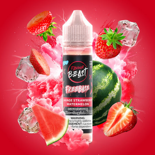 FLAVOUR BEAST SAVAGE STRAWBERRY WATERMELON ICED 60ML 3MG