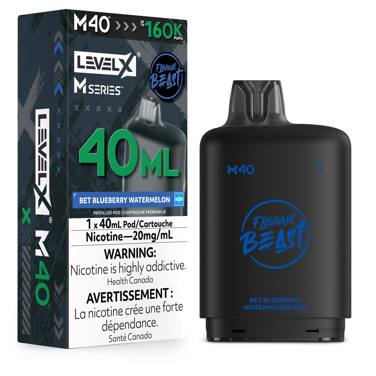 LEVEL X M40 160K BET BLUEBERRY WATERMELON ICE 20MG