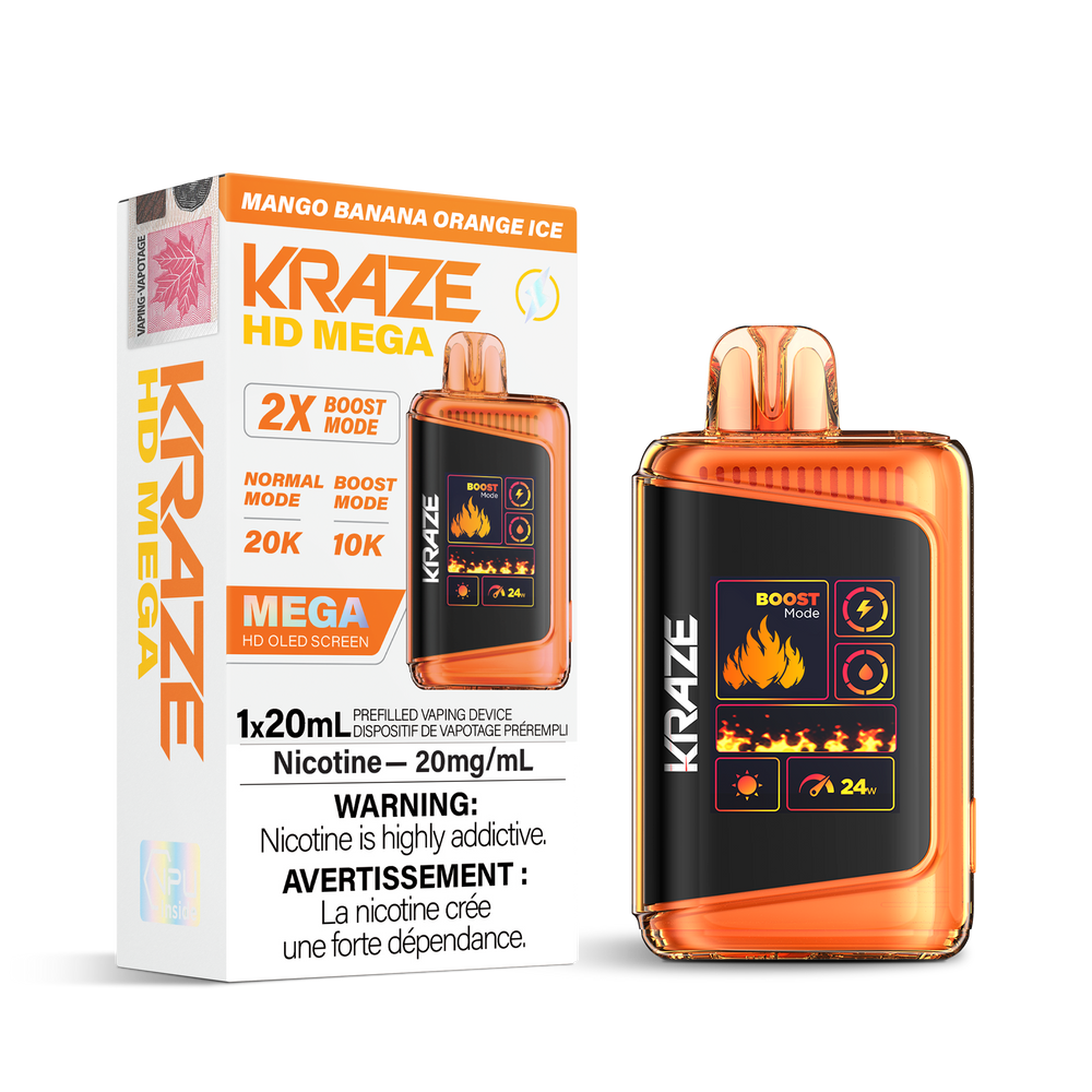 KRAZE MEGA 10-20K MANGO BANANA ORANGE ICE 20MG