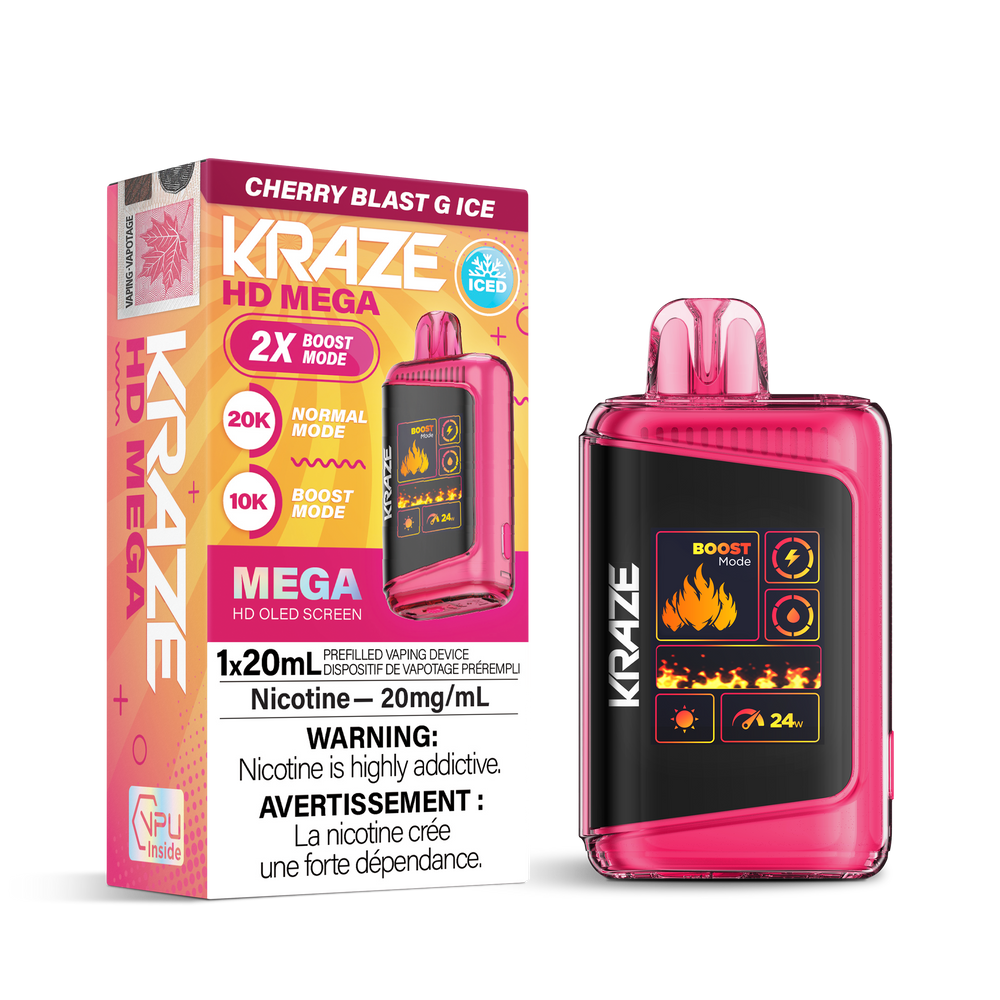 KRAZE MEGA 10-20K CHERRY BLAST G ICE 20MG