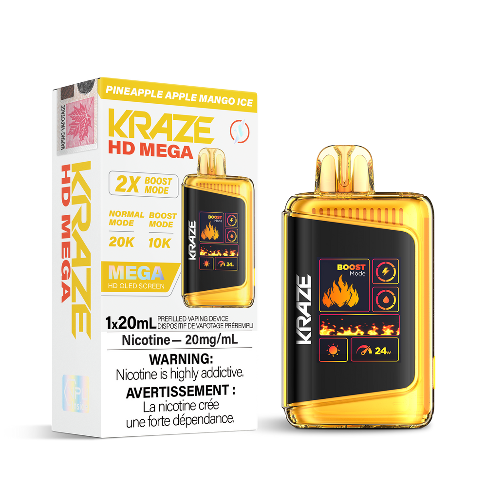 KRAZE MEGA 10-20K PINEAPPLE APPLE MANGO ICE 20MG