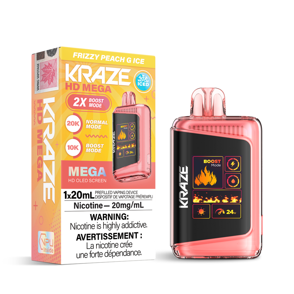 KRAZE MEGA 10-20K FRIZZY PEACH G ICE 20MG