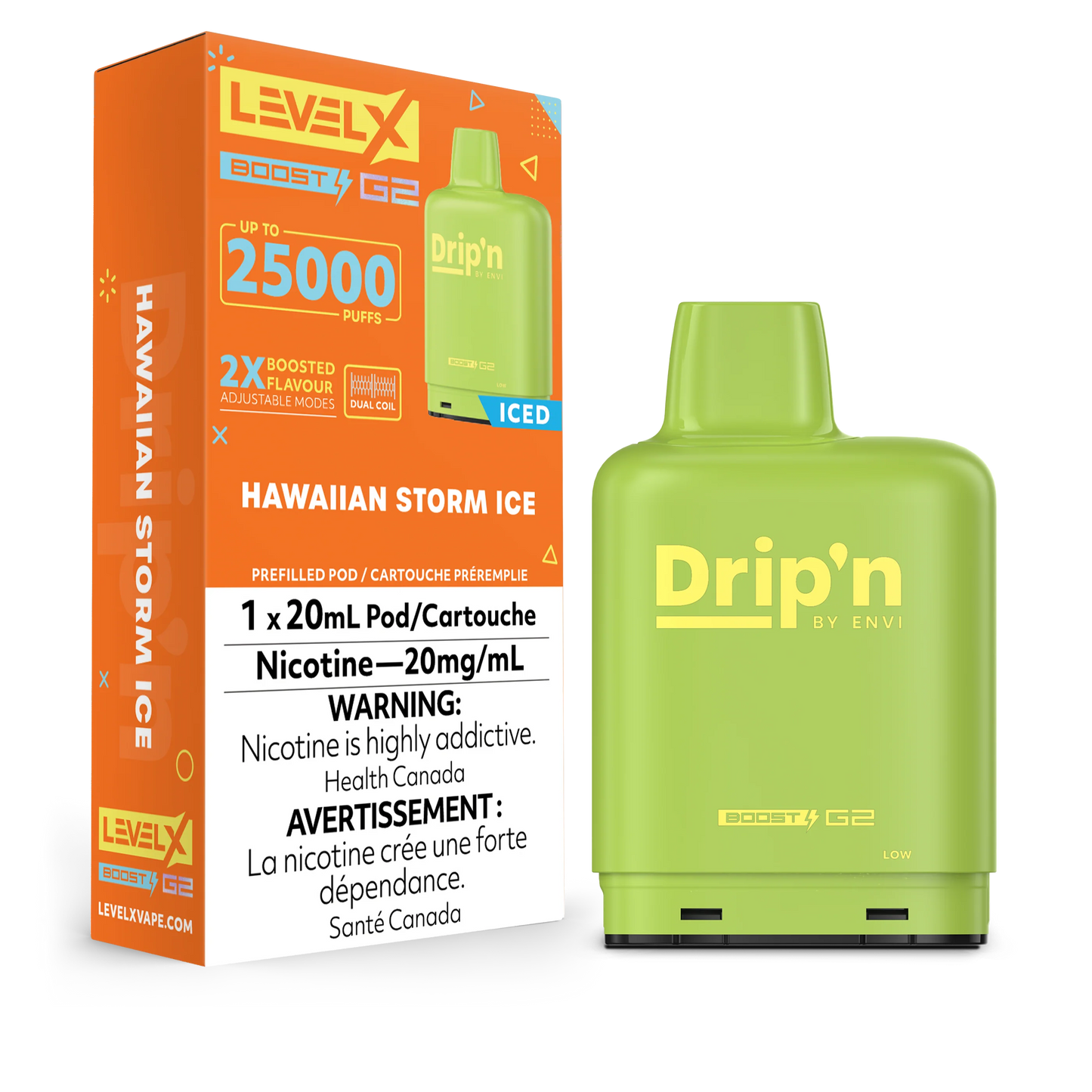 LEVEL X DRIP’N BOOST G2 25K HAWAIIAN STORM ICE 20MG