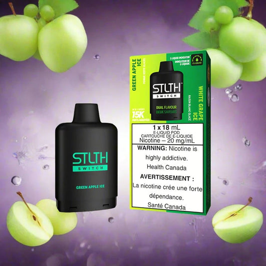 STLTH SWITCH 15K GREEN APPLE ICE/WHITE GRAPE ICE 20MG