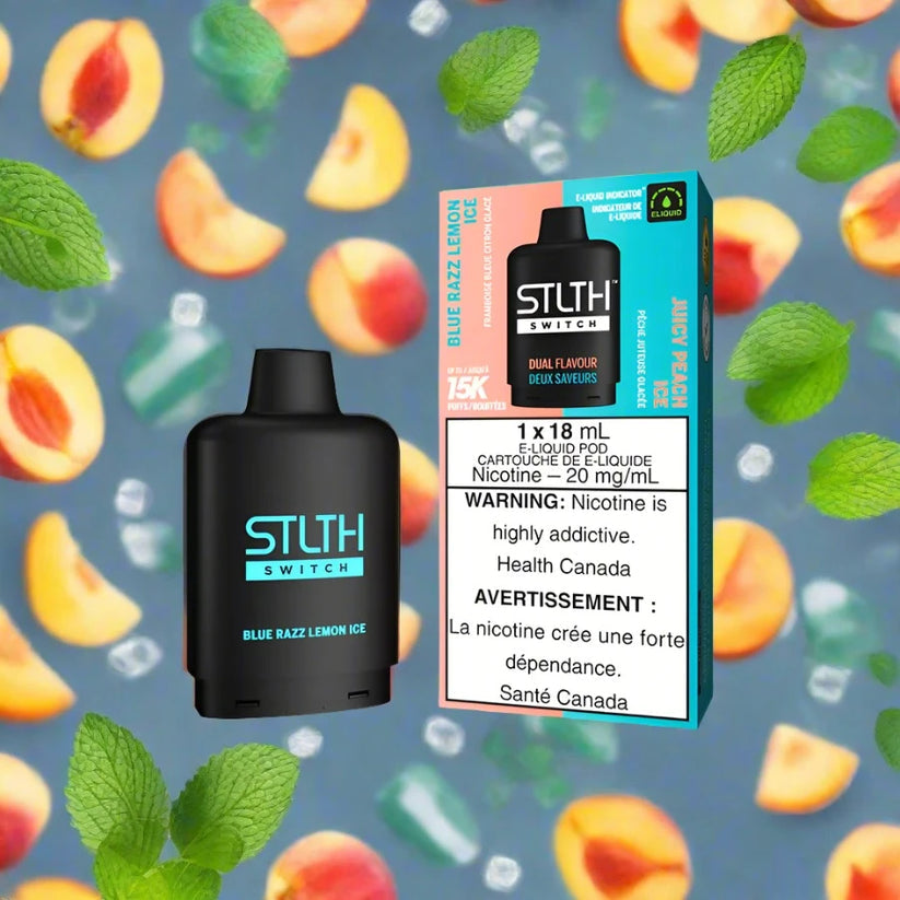 STLTH SWITCH 15K BLUE RAZZ LEMON ICE/JUICY PEACH ICE 20MG