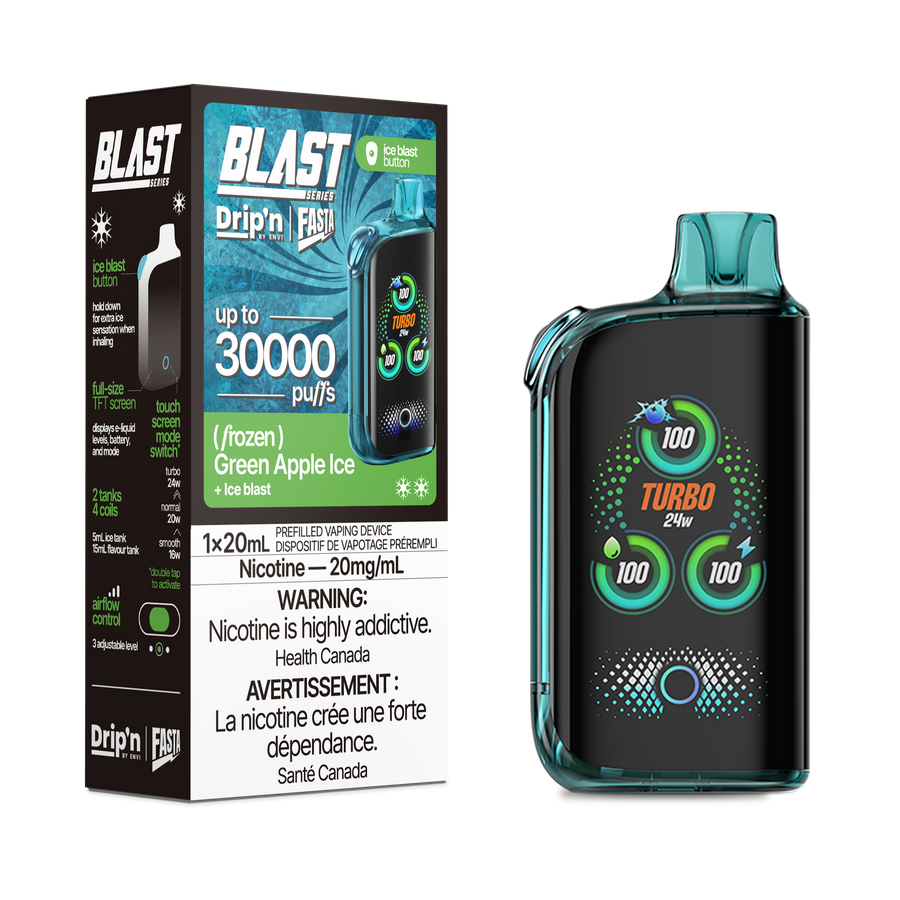 DRIP'N ENVI FASTA BLAST 30K 20MG FROZEN GREEN APPLE ICE