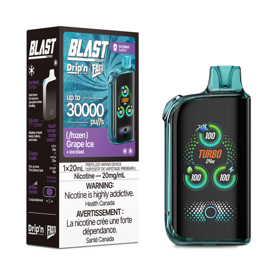 DRIP'N ENVI FASTA BLAST 30K 20MG FROZEN GRAPE ICE