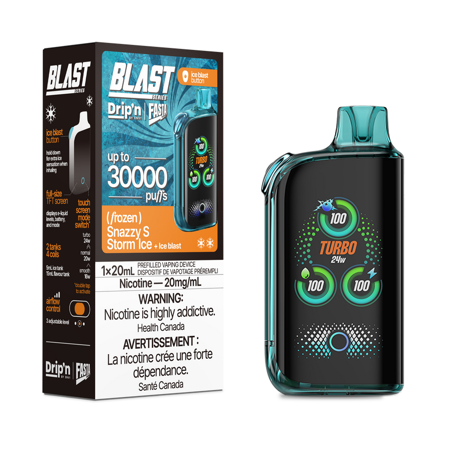 DRIP'N ENVI FASTA BLAST 30K 20MG FROZEN SNAZZY S STORM ICE